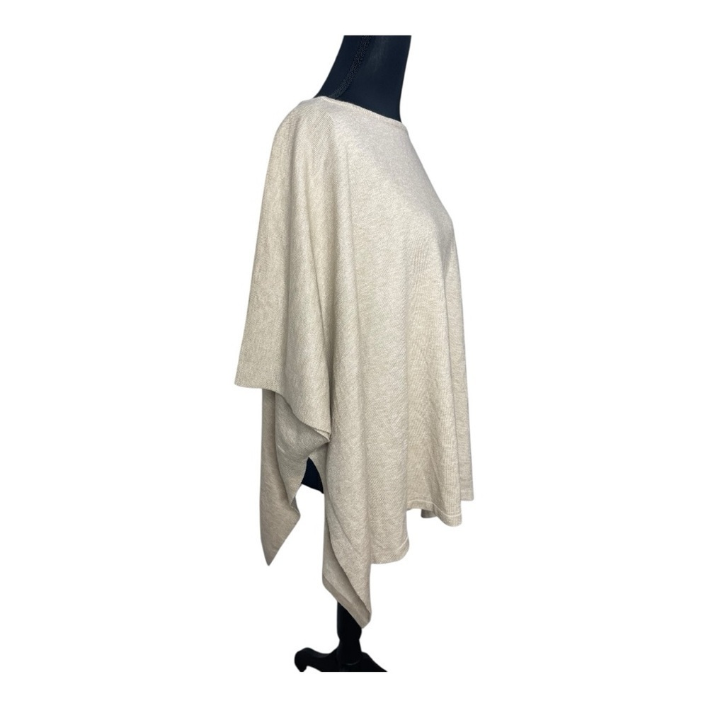 Puli Cream Classic Modern Minimalist Layering Poncho OS - Picture 4 of 6